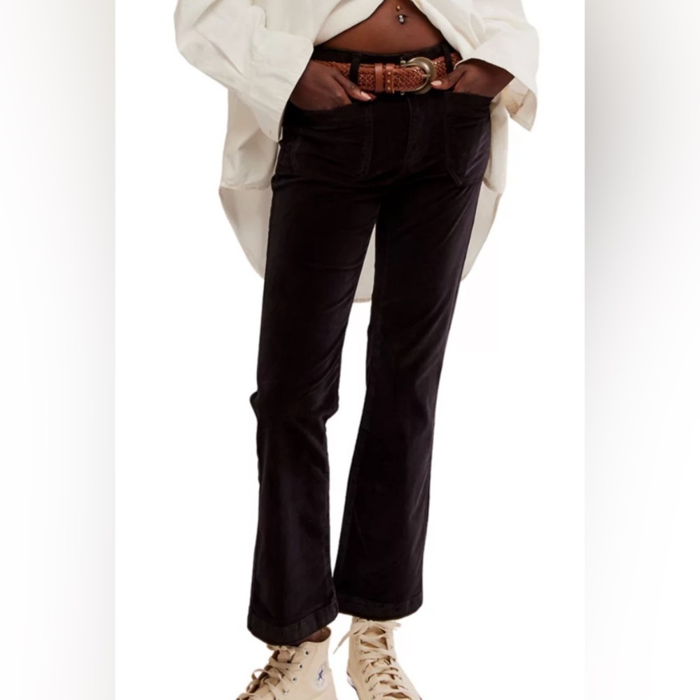 Free People High Time Velvet Kick Flare Pants NWT